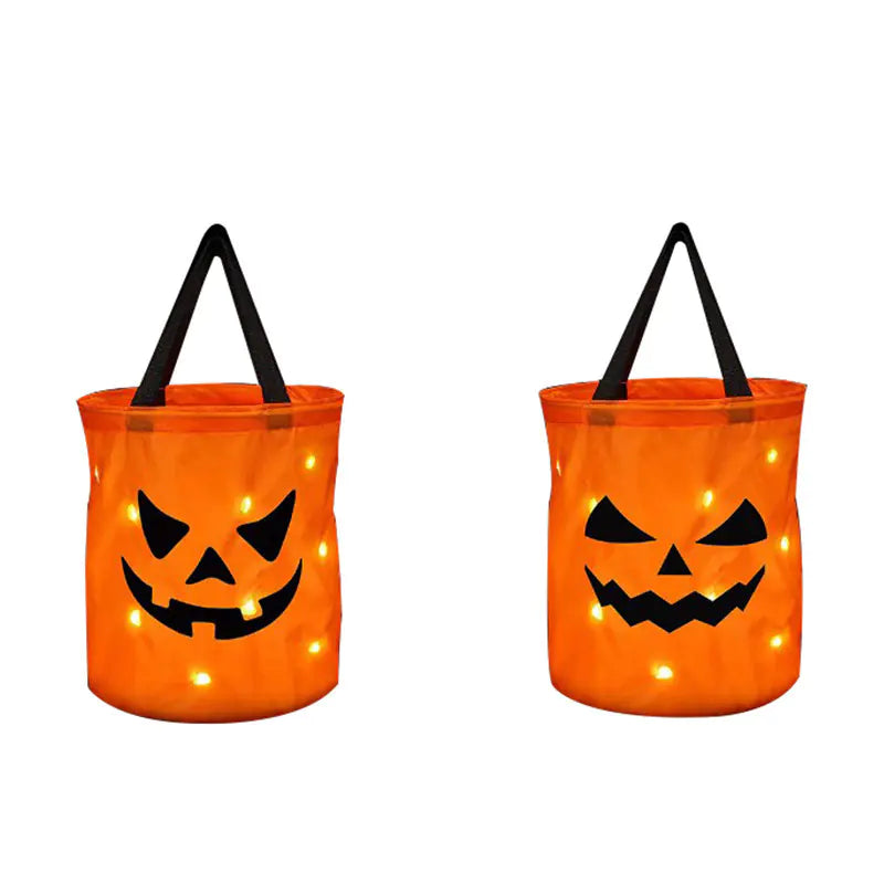 2PCS Halloween 3D Pumpkin Bags for Kids' Candy