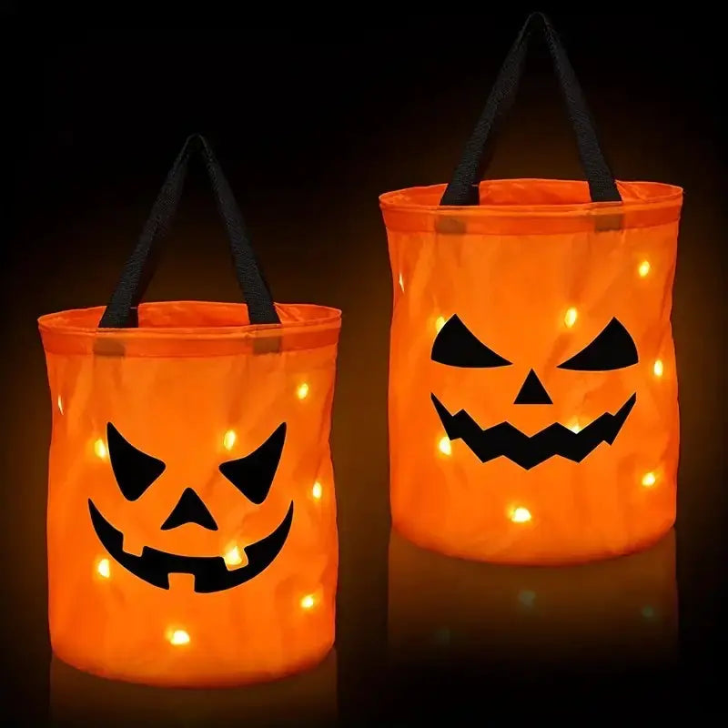 2PCS Halloween 3D Pumpkin Bags for Kids' Candy